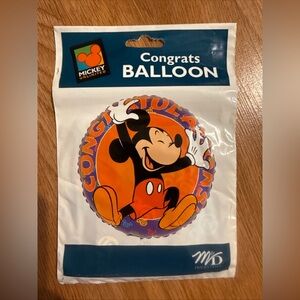 Vintage Mickey Unlimited ‘Congrats’ Mylar Balloon